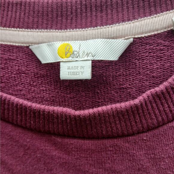 Boden Stretch Puff Sleeve Crew Neck Dress Winter Burgundy Maroon Size 16R - Picture 3 of 10